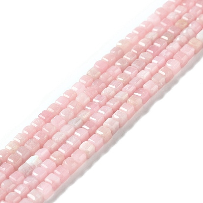 Natural Pink Opal Beads Strands, Faceted, Cube