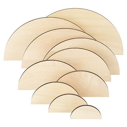 10шт. необработанных листов древесины, полукруглый