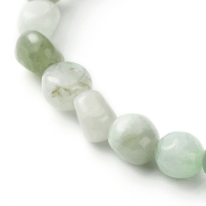 Bracelet de perles de pépites de jade naturel pour hommes femmes, cadeau de bijoux de bracelet extensible