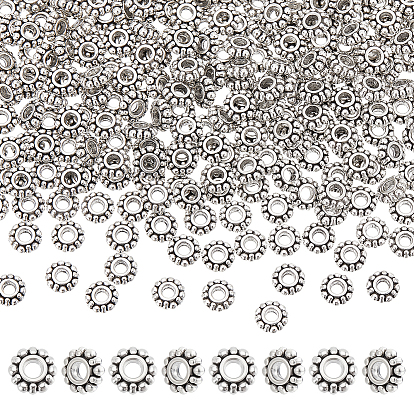 300Pcs Tibetan Style Spacer Beads, Snowflake, for Christmas