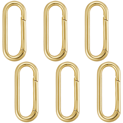 6шт. латунные пружинные кольца-затворы, долговечный, без кадмия и без свинца, стойки покрытие, овальные
