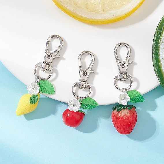 Подвесные украшения из фруктовой смолы и акрила, с сплава шарнирного когтя омара застежками