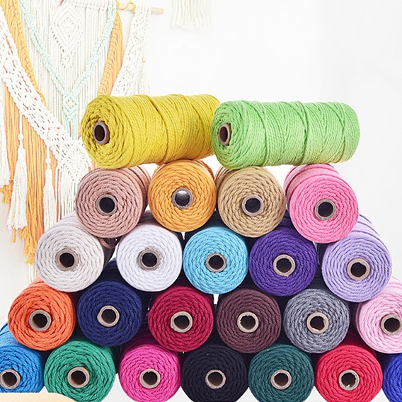 Хлопковый шнур макраме, круглая веревка макраме для настенных вешалок, украшения в стиле бохо, макраме своими руками