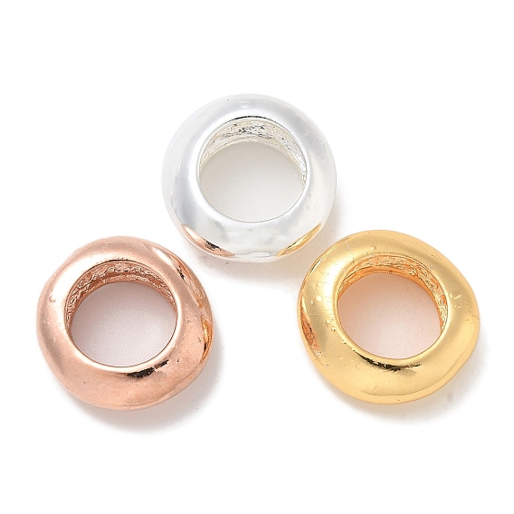 Стойки обшивки латунные бусины, долговечный, без свинца и без кадмия, плоско-круглые, большое отверстие шарик