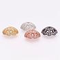 Brass Micro Pave Cubic Zirconia Bead Caps, Flower, Multi-Petal
