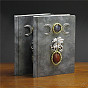 Natural Amethyst & Red Jasper Triple Moon Dragon Notebooks, Embossed Cover, Witchcraft Supplies