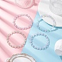 4Pcs 4 Colors Natural Dyed Malaysia Jade & Synthetic Quartz Crystal Round Beaded Stretch Bracelet Sets for Women