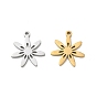 304 charmes en acier inoxydable, charmes de fleurs