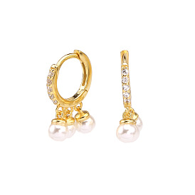 925 Silver Pearl Earrings with Clover Studs - Versatile, Cat Eye