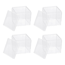 Boîte en plastique olycraft, transparent , carrée
