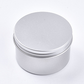 Round Aluminium Tin Cans, Aluminium Jar, Storage Containers for Cosmetic, Candles, Candies, with Screw Top Lid