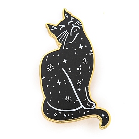 Alloy Enamel Pin Brooch, for Backpack Clothes, Cat Shape