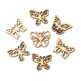 50Pcs Hollow Unfinished Wood Butterfly Shaped Cutouts Ornament, Butterfly Blank Hanging Pendants, DIY Painting Supplies