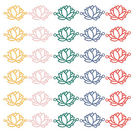 50 шт. 5 цвета, окрашенные распылением 201 подвески из нержавеющей стали, гравированные металлические украшения, лотос