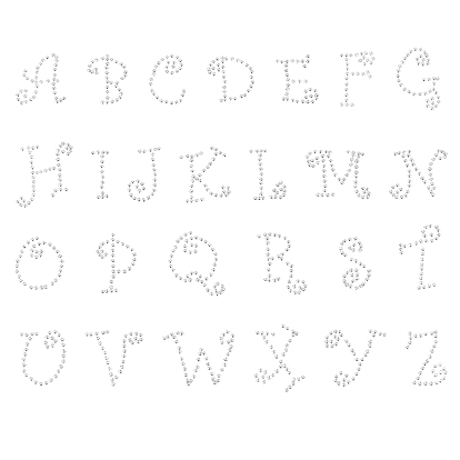 Hotfix Rhinestone, Iron on Patches Applique, For Shoes, Gartment and Bags Decoration, Alphabet