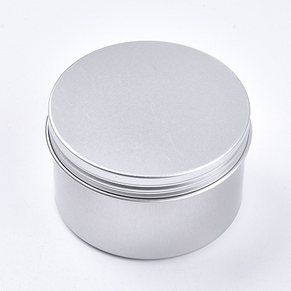 Round Aluminium Tin Cans, Aluminium Jar, Storage Containers for Cosmetic, Candles, Candies, with Screw Top Lid