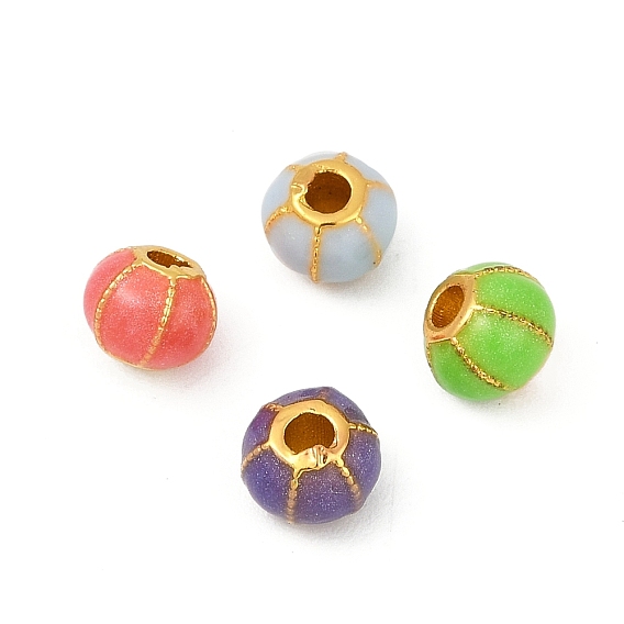 Латунь эмаль бисера, без кадмия, без никеля и без свинца, круглые, матовый золотой цвет