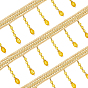 Polyester Ribbon, with Plastic Beads, Trim for Curtain Home Decoration, Oval Pattern