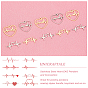 Unicraftale 16Pcs 4 Style 201 Stainless Steel Links Connectors, Heartbeat & Heart with Heartbeat/ECG