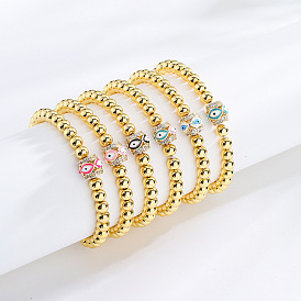 18K Gold Plated Evil Eye Droplet Bracelet with Zircon for Women - Unique and Stylish Transfer Bead Hand Chain