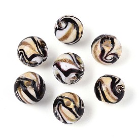 Бусины ручной работы бусины золотого песка, круглые