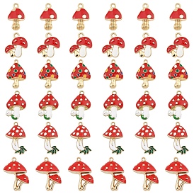 12 шт. 6 стили подвески из экологически чистого сплава с эмалью в виде грибов на осеннюю тему, золотой свет, без кадмия и без свинца и без никеля