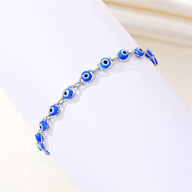 Bracelet oeil turc bleu vintage avec charme oeil du diable pour femme - bijoux uniques et personnalisés