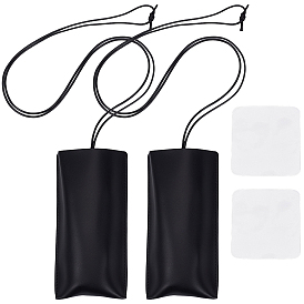 2 Lot de pochettes rectangulaires pour ranger les lunettes en cuir PU, étui à lunettes de soleil, avec chiffon de nettoyage pour lunettes en fibre de daim