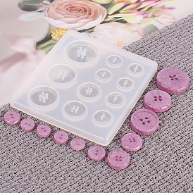 Silicone Button Molds, Resin Casting Molds, For UV Resin, Epoxy Resin Jewelry Making, Flat Roun