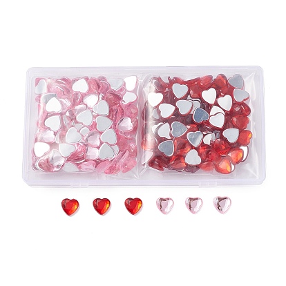 Акриловые стразы - кабошоны , плоская спина и гранеными, сердце