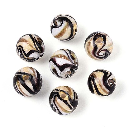 Бусины ручной работы бусины золотого песка, круглые