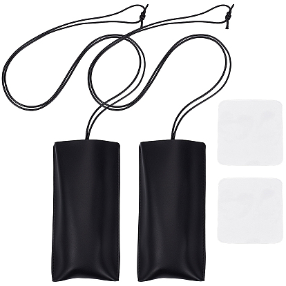 2 Lot de pochettes rectangulaires pour ranger les lunettes en cuir PU, étui à lunettes de soleil, avec chiffon de nettoyage pour lunettes en fibre de daim