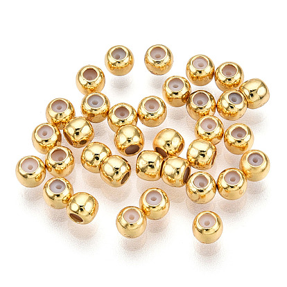 Perles en laiton, avec caoutchouc à l'intérieur, perles de curseur, sans nickel, ronde