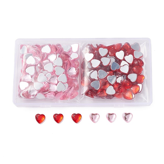 Акриловые стразы - кабошоны , плоская спина и гранеными, сердце