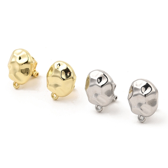 Серьги-клипсы из сплава, с горизонтальными петлями, для не проколотых ушей, плоско-круглые