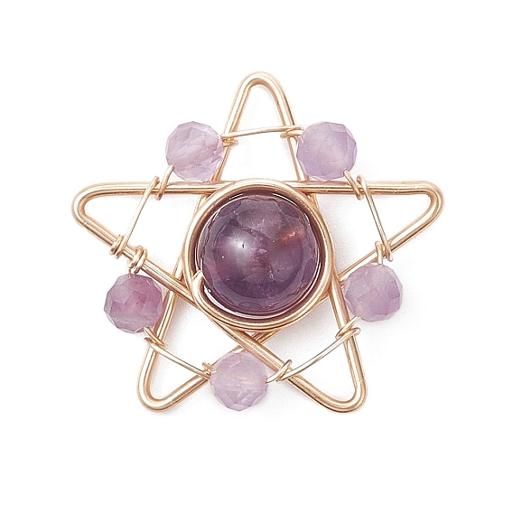 Подвески из медной проволоки с драгоценными камнями, звезды прелести, золотые, граненые