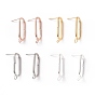 201 Stainless Steel Stud Earring Findings, with Vertical Loop and 316 Stainless Steel Pin, Oval