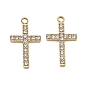 304 Stainless Steel Rhinestone Pendants, Cross Charms