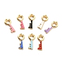 Alloy Pendants, with Enamel, Golden, Heart Key