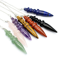 Gemstone Dowsing Pendulum Big Pendants, Cone Charm, Reiki Wicca Witchcraft Balancing Pointed Pendant Pendulum