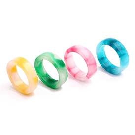 Resin Rings, Two Tone, Imitation Jade