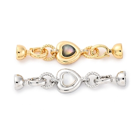 Латунная и черная губная раковина и застежки из эпоксидной смолы, без кадмия, без никеля и без свинца, сердце