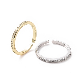 Открытое кольцо-манжета из прозрачного кубического циркония, украшения из латуни для женщин