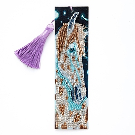 DIY Diamond Painting Bookmark with Tassel Pendants Kits, Horse Pattern