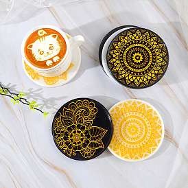 DIY Silicone Mandala Pattern Coaster Molds, Resin Casting Molds, For UV Resin, Epoxy Resin Craft Making, Flat Round Shape