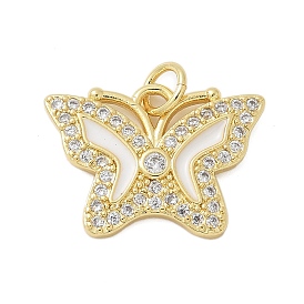 Латунные микро проложить кубического циркония подвески, с эмалью, бабочки прелести, стойки покрытие, без кадмия и без свинца, долговечный, с целью перехода в кольце