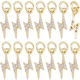 14 шт., латунное покрытие, микропаве, прозрачные подвески из кубического циркония, с целью перехода в кольце, долговечный, без свинца и без кадмия, молния