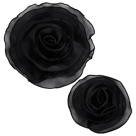 2 шт. 2 стили броши-цветы из органзы, с пин железа