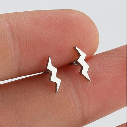 Stylish Stainless Steel Lightning Geometric Earrings for Women