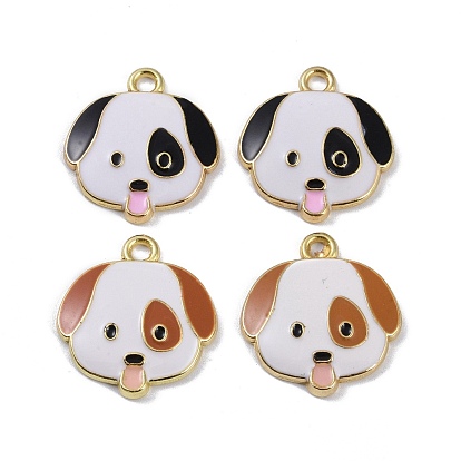 Подвески из эмали и сплава, без кадмия и без свинца, золотые, собачий шарм